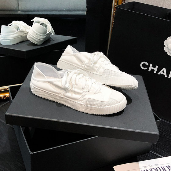Sheepskin White Shoes Women's Summer Thin Stomp Heel Flat All-Match German Training Shoes 2024 Spring New Casual Shoes for Women