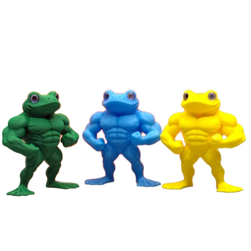 跨境爆款3d打印肌肉蛙桌面玩具摆件健美蛙手办bodybuilding frog|undefined