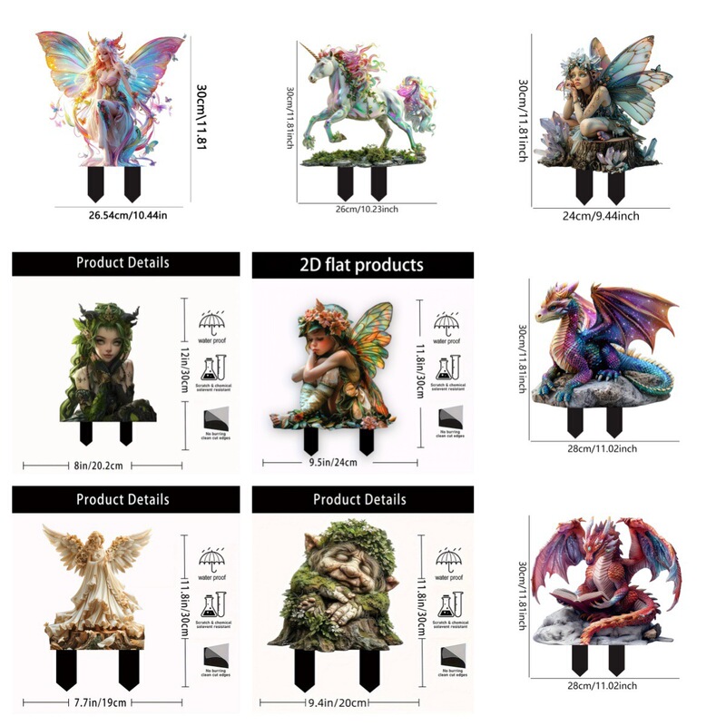 Cross-Border Acrylic Garden Stake Collection Amazon Best-Selling Outdoor Courtyard Ornaments Scene Decoration Props