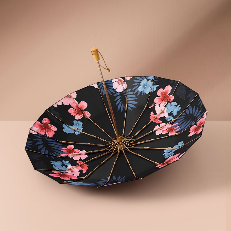 16骨手动折叠遮阳伞加大防晒伞晴雨两用防紫外女学生太阳伞批发|undefined