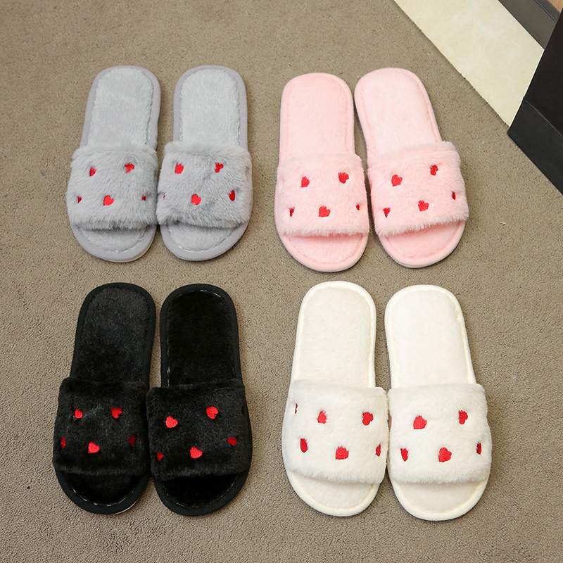 Zapatillas de algodón de peluche de conejo transfronterizas antideslizantes de primavera, verano, otoño, invierno, cuatro estaciones, zapatillas de piso interior