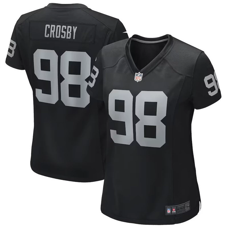 Джерси 2025 Football NFL Raiders Лас-Вегас Рейдерс 98, К Crosby Джентльмены и женщины
