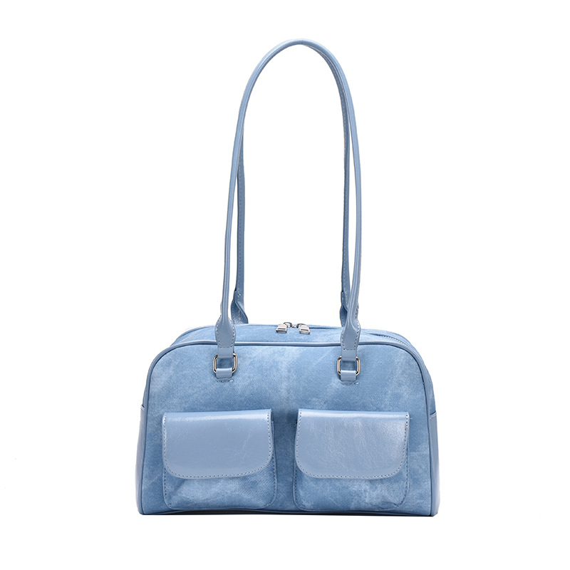 Retro textured suede commuter bag for women 2023 new niche fashion underarm bag large capacity handbag