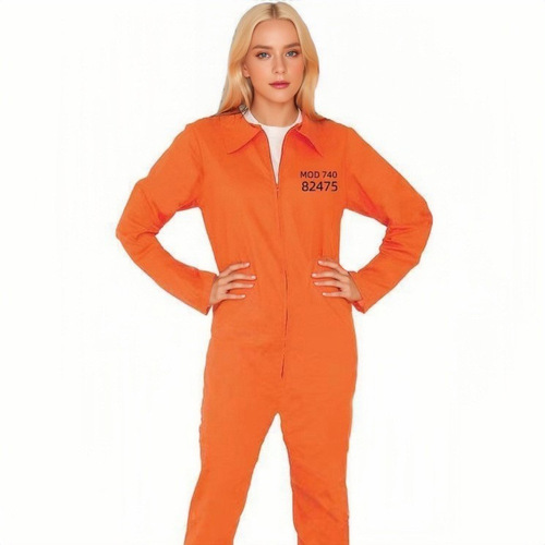 Halloween Cos Prisoner Costume Amazon Cross-border Men and Women Same Version Adult and Children Cos Prison Uniform Prisoner Uniform
