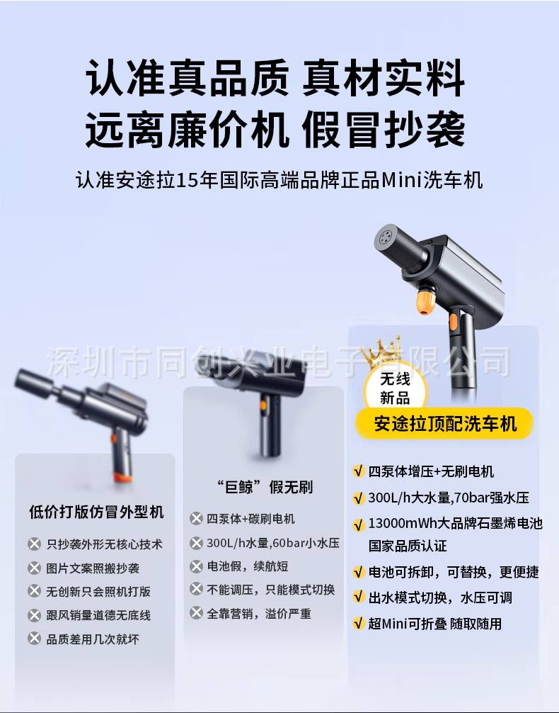 Brushless Car Washing Machine, High-Pressure Water Gun, Household Electric Lithium Battery 2026 New Model Cleaning Machine, Powerful Booster Device