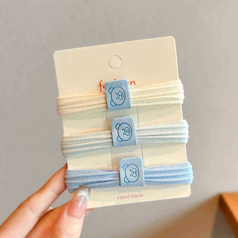 Otoño y invierno azul oso cuerdas de cabello anillo de cabello 2024 nuevo cabello de cola de caballo alta cuerda de la cabeza cuerda de cabello adorable