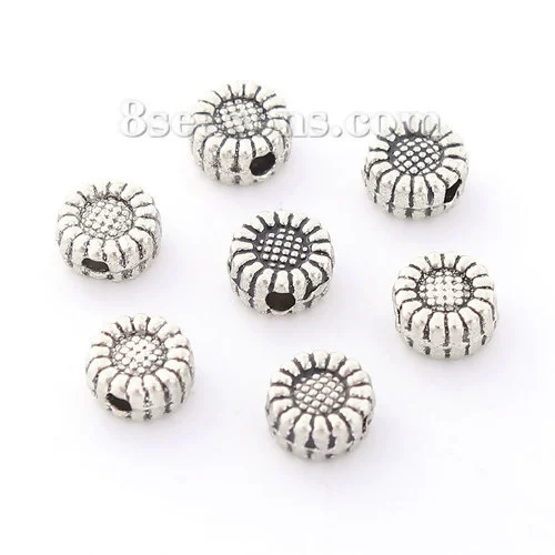 Фабрика Прямые Волосы Древний серебряный цветок формы цинкового сплава бусины ювелирные бусины оптом ювелирные аксессуары