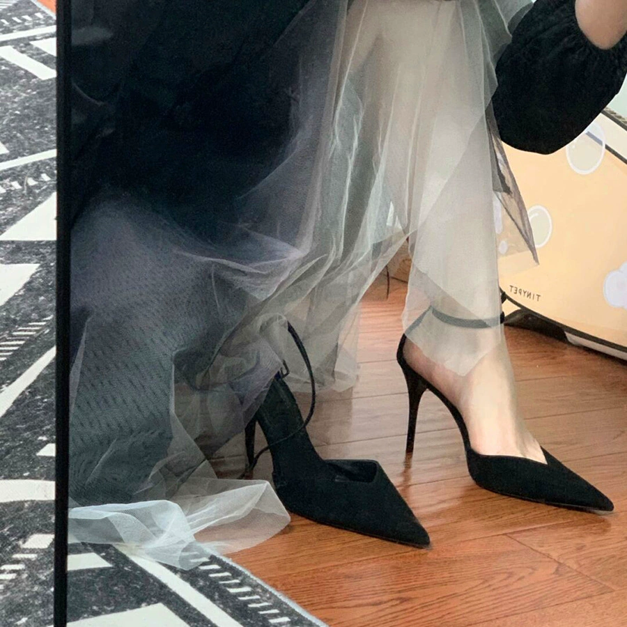 Сексуальные туфли-лодочки с острым носком из натуральной кожи, с пряжкой, на высоком каблуке, женские весенние новые босоножки на шпильке.