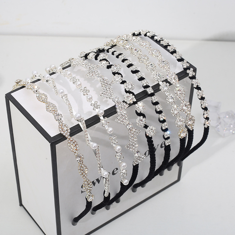 Nueva moda de moda boutique coreana para mujer diamante de agua artesanía boutique hecha a mano hermosa banda de cabello