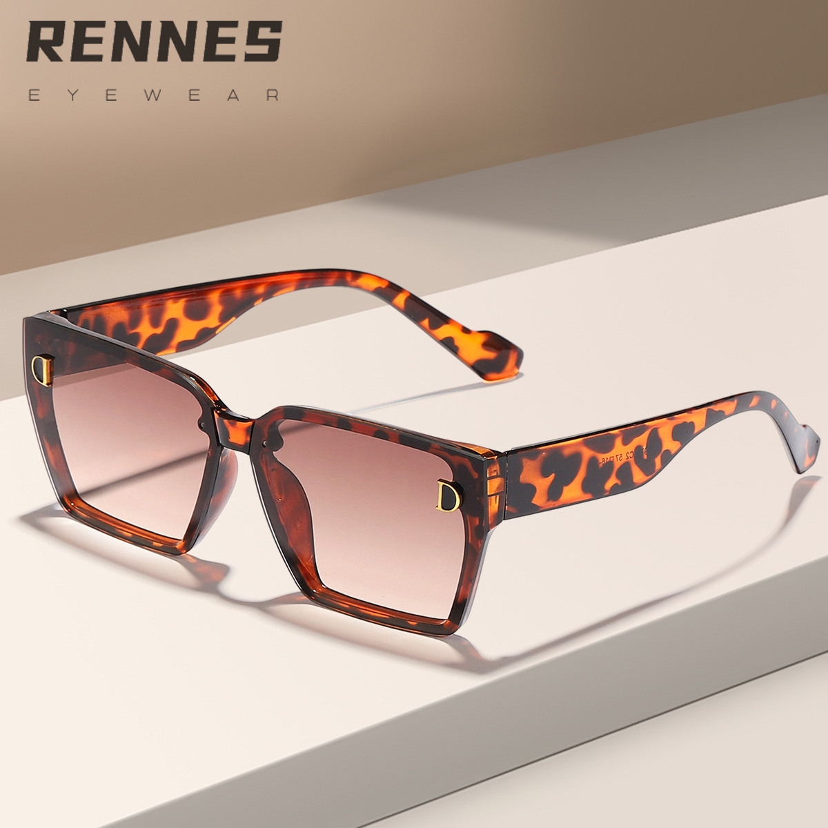 Transfronterizo nuevo europeo y americano D carta marco grande cara-mirando pequeñas gafas de sol de moda personalizada desgaste esencial UV a prueba de gafas de sol