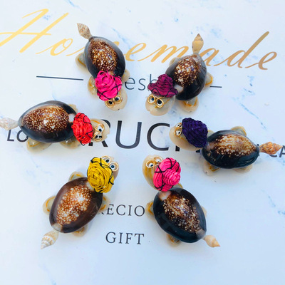 地摊海螺贝壳工艺品带眼镜小乌龟创意礼品仿真小动物旅游景区批发|ms