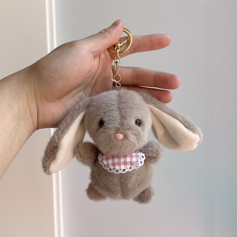 かわいいウサギのぬいぐるみのキーホルダーカップルのバッグのペンダント|undefined