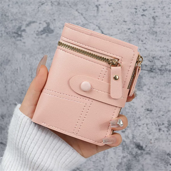 Cross-Border Labelable Wallet Women's Pure Color Wallet Thin Women's Wallet Card Holder Short Coin Purse 80% off Wholesale