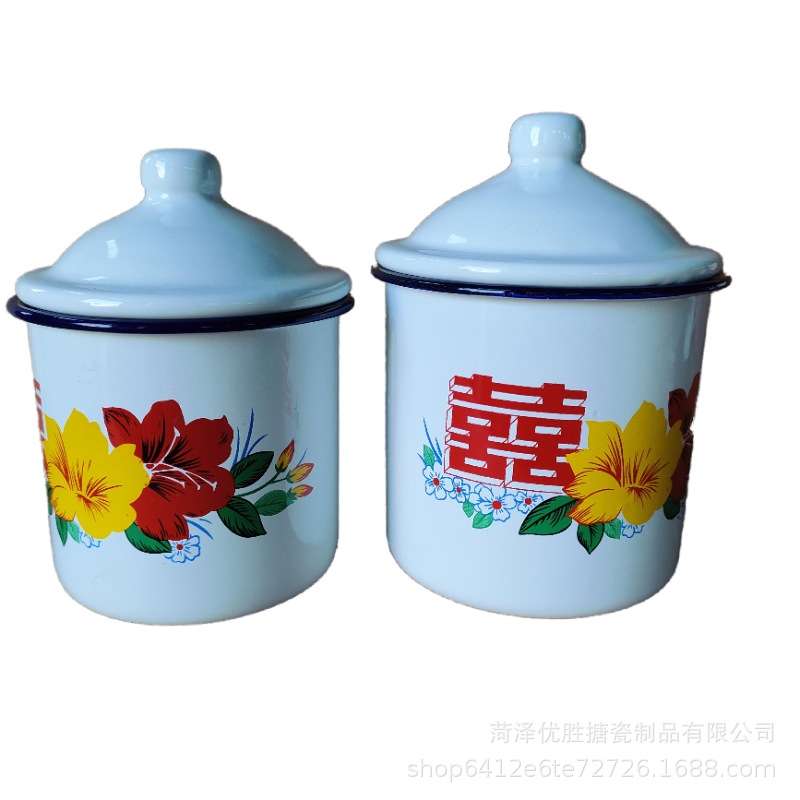Taza de esmalte de borde grueso, taza de agua de estilo antiguo, se puede imprimir logotipo nostálgico, taza de hierro, taza de hierro, taza al por mayor image 4