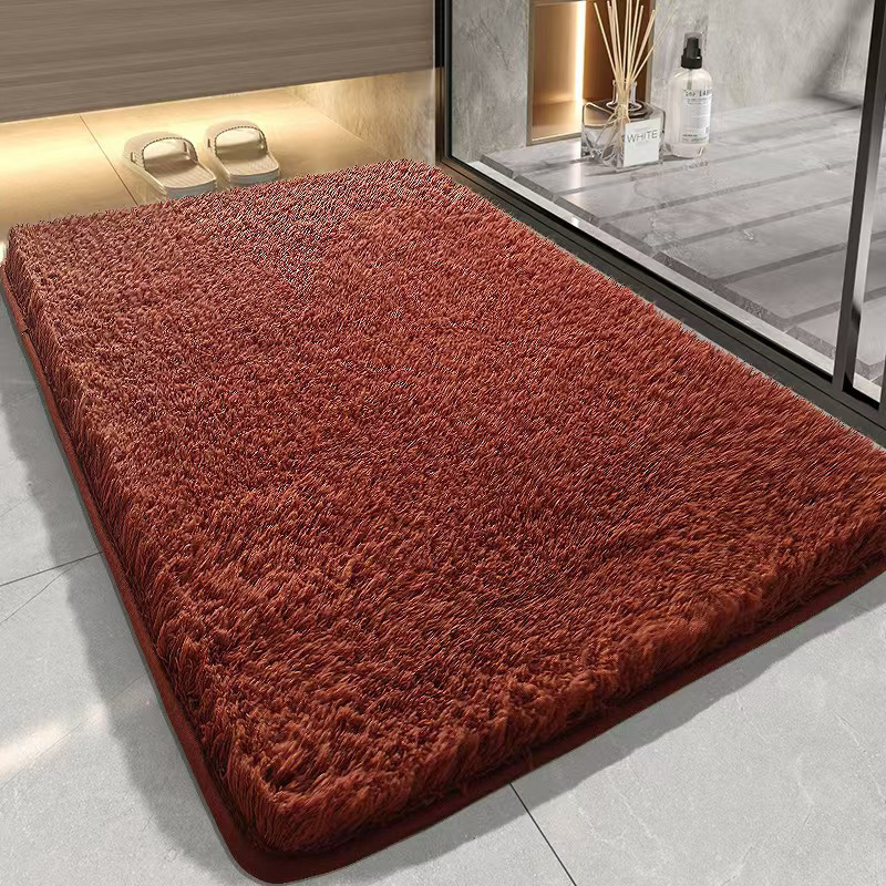 Hermosas alfombras de terciopelo transfronterizas para alfombras de baño de absorción de agua, alfombras de lujo ligeras, alfombras de peluche, alfombras de cama en stock, alfombras