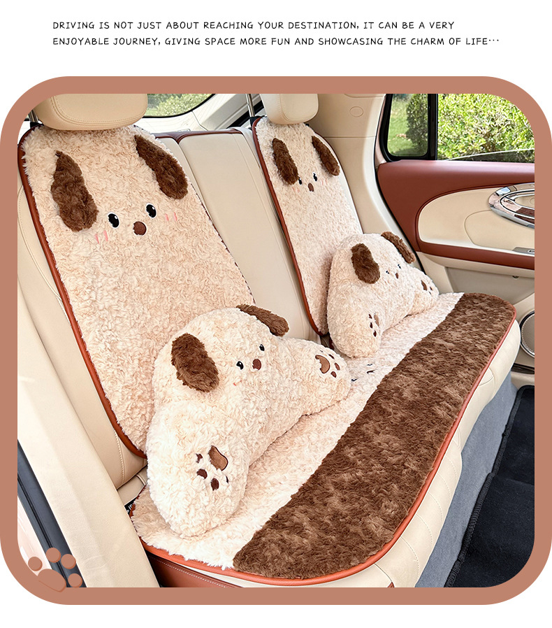 Blue Rain Car Seat Cushion Cute Puppy Car Seat Cover Thickened Creative Comfortable Car Interior Decoration Seat Cushion