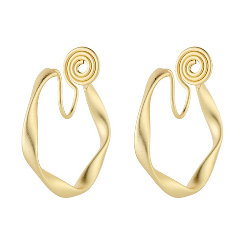 High-end hoop earrings, frosted matte color, textured earrings, temperament earrings, earrings, mosquito coil discs, non-pierced earrings