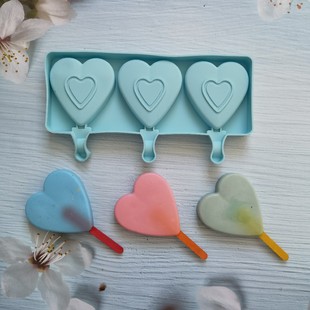 3 even love ice cream 4998 silicone mold cake pudding dessert mold soap baking utensils blue