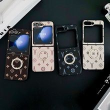 潮牌适用三星ZFLIP5镶钻指环支架保护套zflip63zflip4手机壳防刮