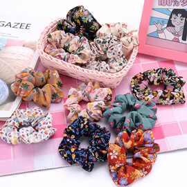 清新小碎花猪大肠圈复古法式甜美少女发圈布艺发绳发饰女