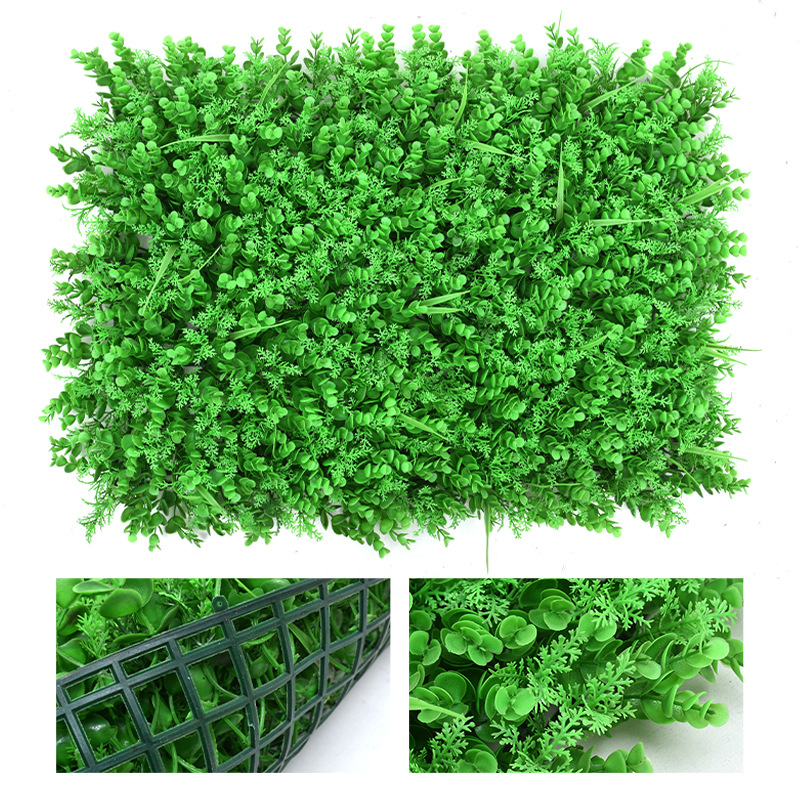 Plant wall green background wall, Milan plastic fake lawn entrance indoor decoration plant Eucalyptus wall