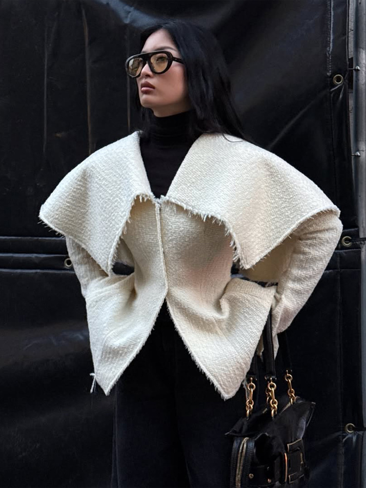 Cardigan de punto de color sólido de cuello grande 2025 primavera nueva moda elegante temperamento Amazon AliExpress venta caliente