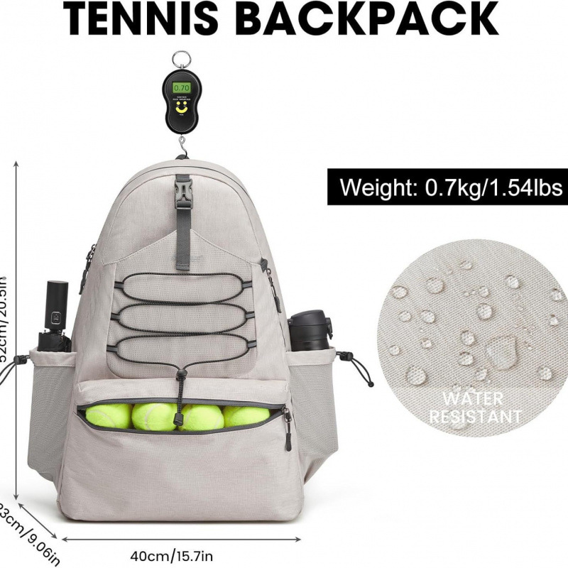 Inventario de nuevo tipo de bolsas de tenis, mochila de tenis para hombres y mujeres, bolsas de pelota de tamaño grande que pueden contener cuatro raquetas y zapatos.