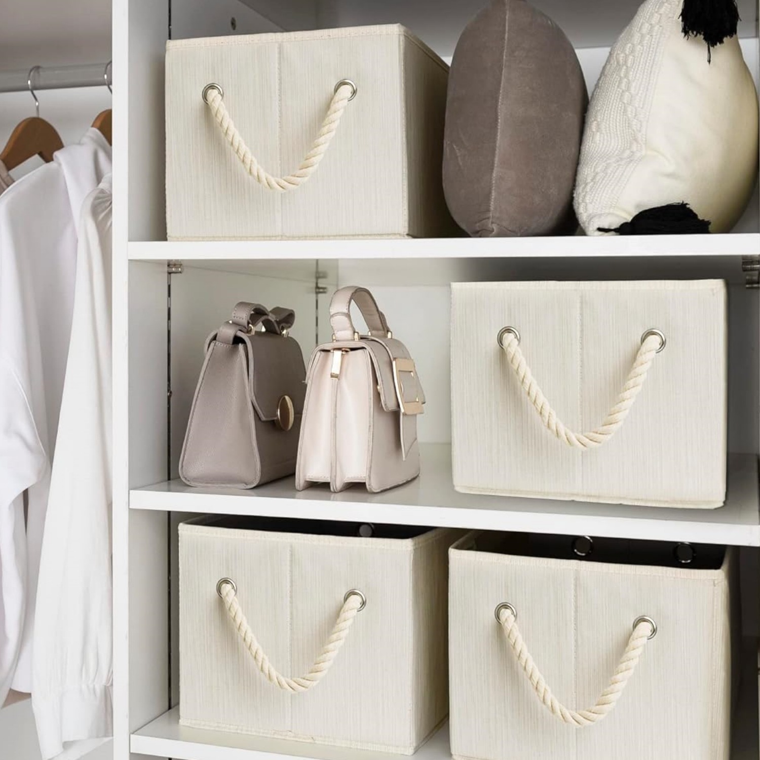 多功能收纳箱棉麻可折叠收纳盒玩具衣服储物箱家居衣柜布艺收纳筐