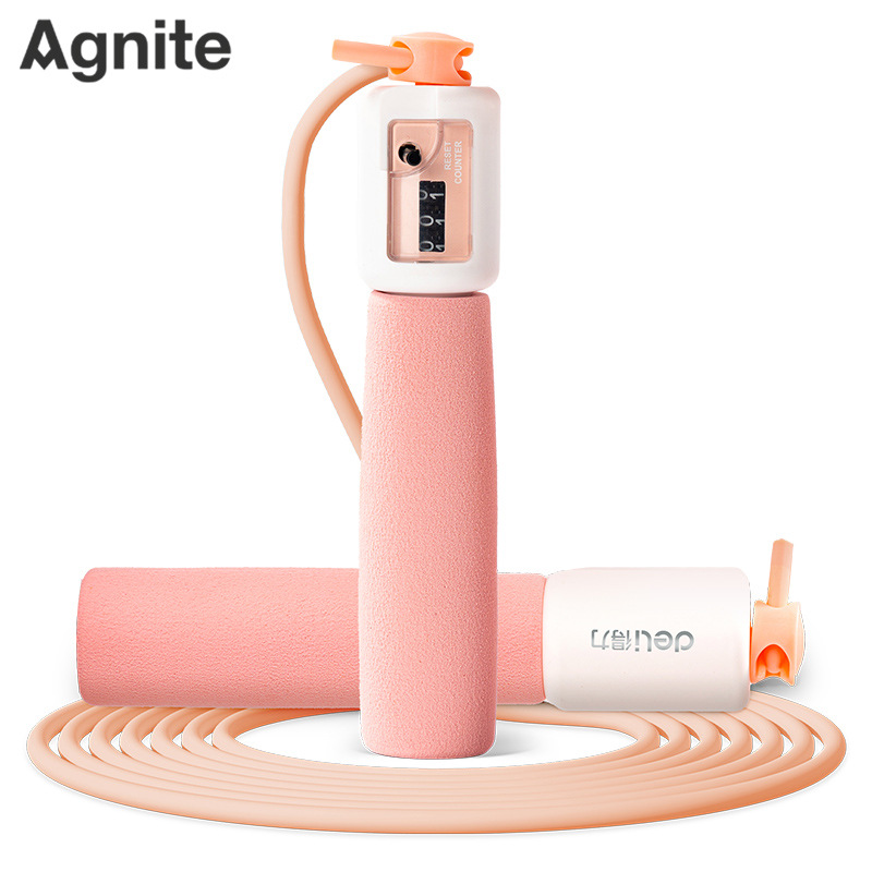 デリ18700/18701子供用縄跳び、フォームハンドル、メカニカルカウンター、綿縄、調節可能、小学生向け縄跳び