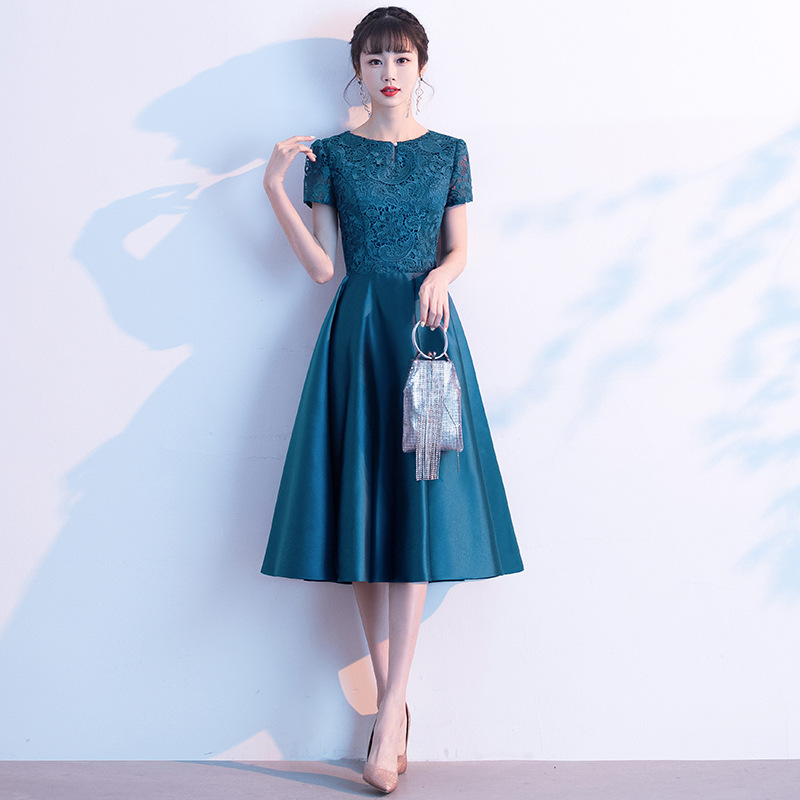 Vestido de cóctel azul para mujer, nuevo estilo 2026, elegante, para fiesta, boda, invitada, madre de la novia, vestido de noche de verano