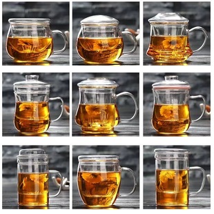 Tea Water Separation Tea Cup Body Beauty Cup Glass Cup Tea Cup with Lid Transparent Heat-resistant Filter Water Cup Office Cup