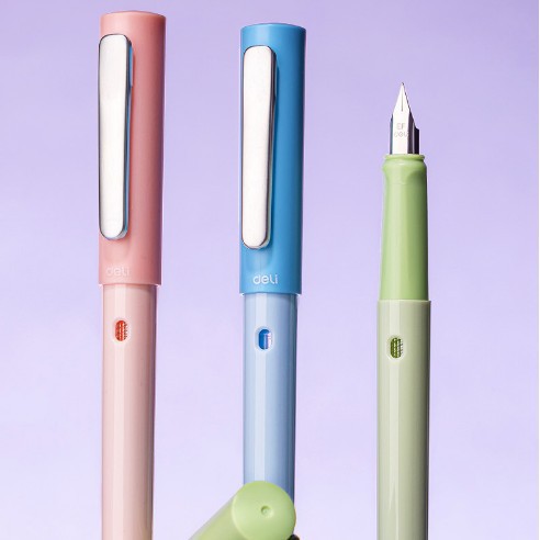 得力钢笔速干学生钢笔热敏可擦纯蓝墨蓝黑墨囊钢笔生日教师节礼物