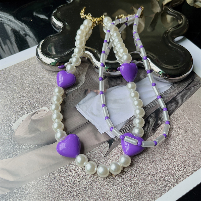 1 Piece Vacation Heart Shape Imitation Pearl Beaded Womenu0027S Choker