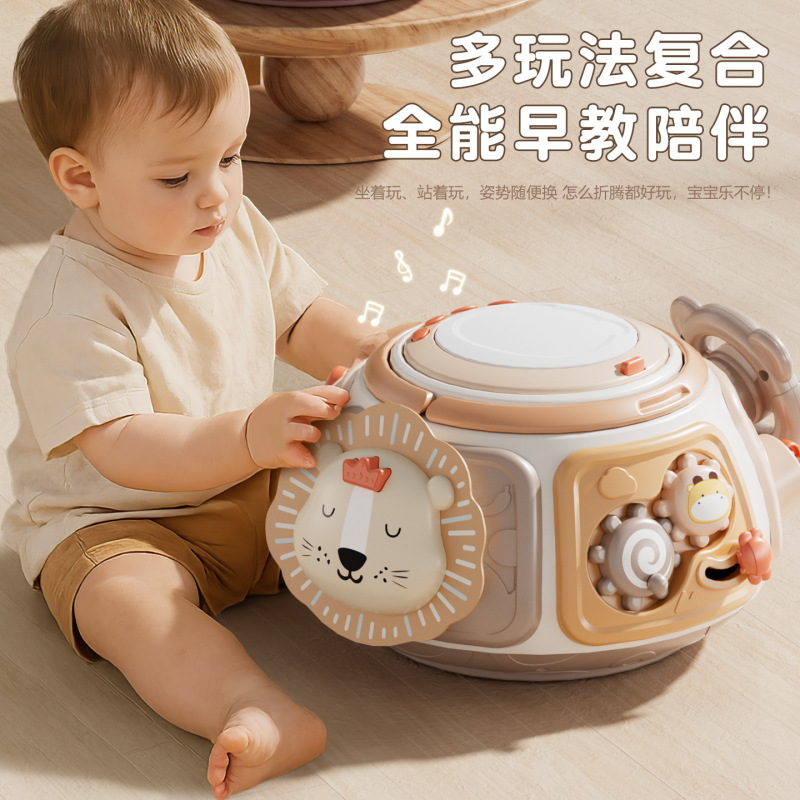 婴儿手拍鼓多面体拍拍鼓宝宝益智盒儿童早教六面体宝宝玩具0-3岁|undefined