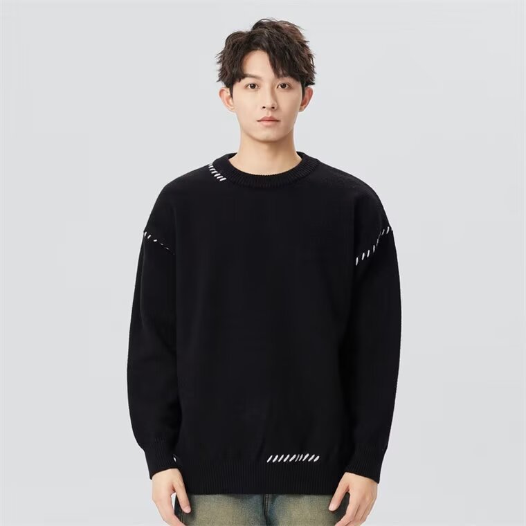 Men's autumn retro knitted fashionable trend base body-friendly…