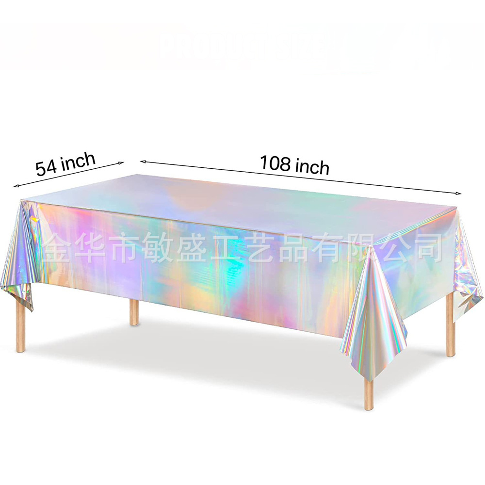 Nuevo toal de mesa láser decoración de fiesta láser toal de mesa de película de aluminio desechable toal de mesa láser reflectante de cumpleaños