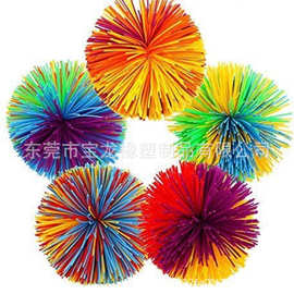 供亚马逊彩虹球 硅胶丝球毽子球 皮筋毽子 小学生沙包球