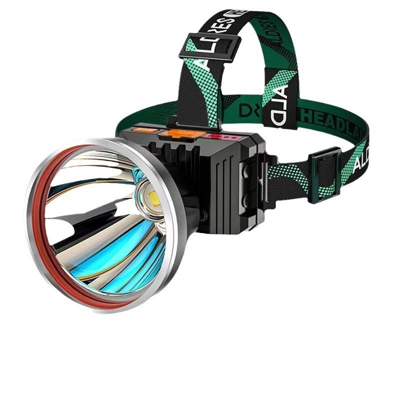 Linterna frontal de luz fuerte LED de largo alcance, linterna multifunción para pesca al aire libre, lámpara de minero recargable, de alto brillo y largo alcance