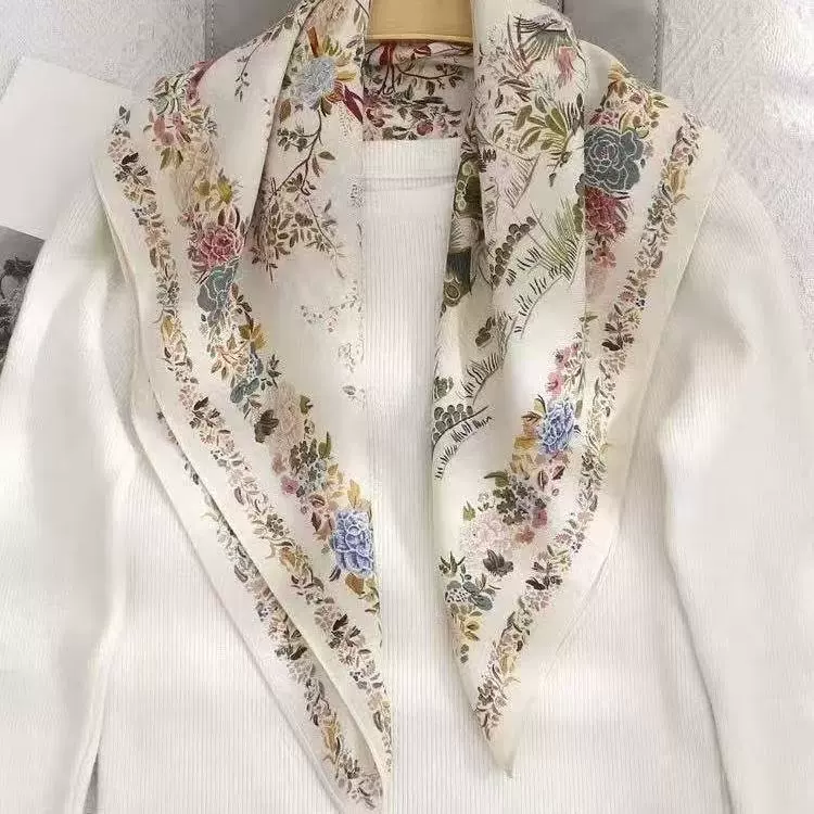 Платок-носкатка, корейский стиль, 70×70 см, тонкая легкая защита шеи и повязка на голову