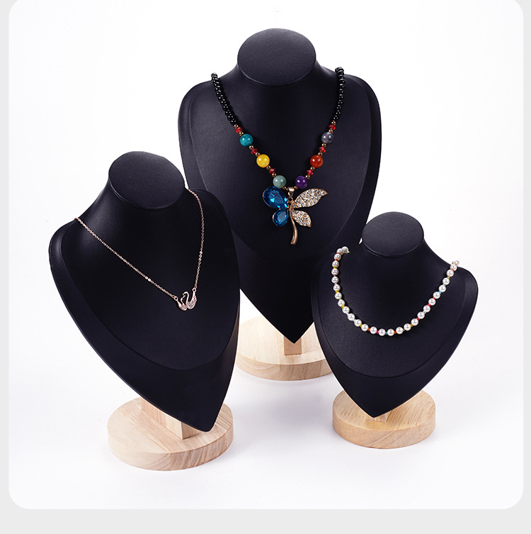 674g Weight Jewelry Display Bust Classification 1 Piece Quantity 1 Piece PU Wood Simple Style Solid Color Jewelry Display Bust
