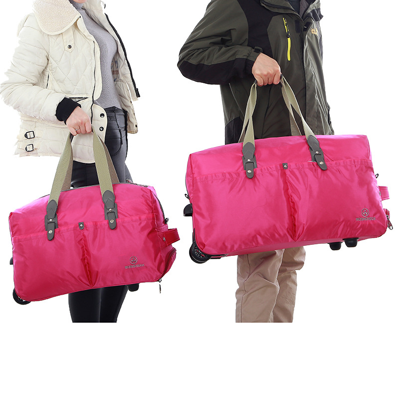 Horizontal travel trolley bag, simple and stylish, large capacity, wheeled bag, suitable for school, business trips, and travel.