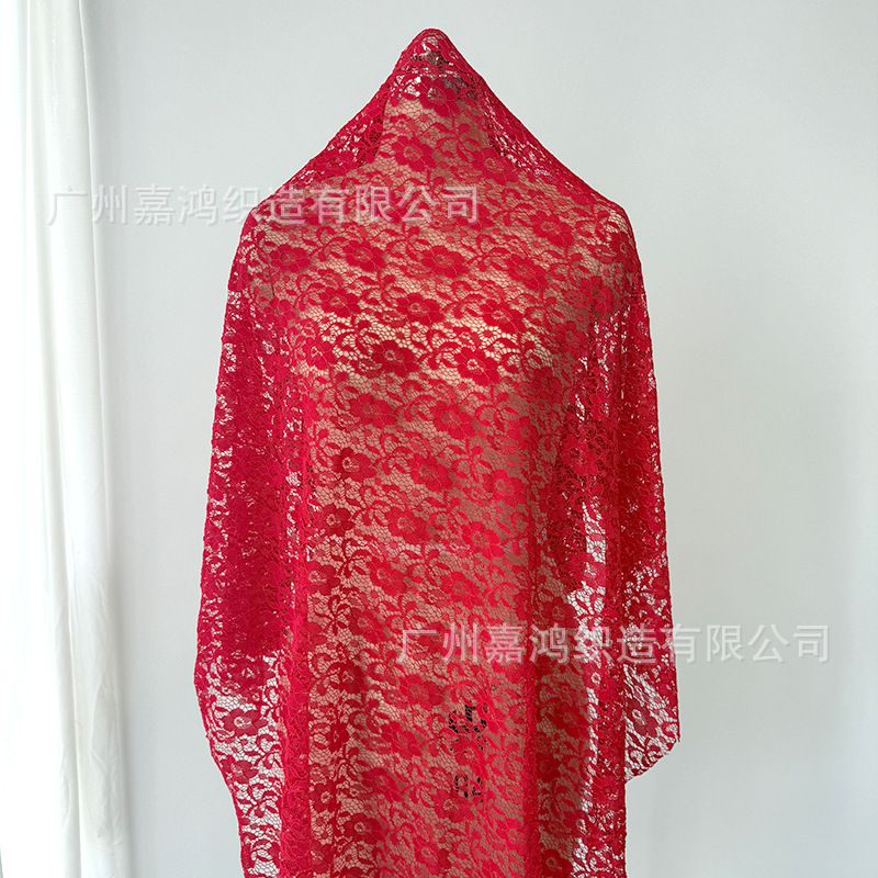 Tejido de encaje elástico de poliamonio, tejido de encaje tridimensional para hacer falda, vestido, tela de base suave y cómoda