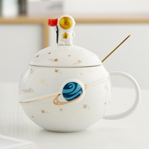 Creative Astronaut Planet Mug Ceramic Cup Coffee Cup Office Water Cup Gift Box Set