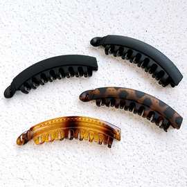 跨境新款磨砂超大号香蕉夹带齿有弹簧长13CM扭扭夹高马尾夹后脑勺