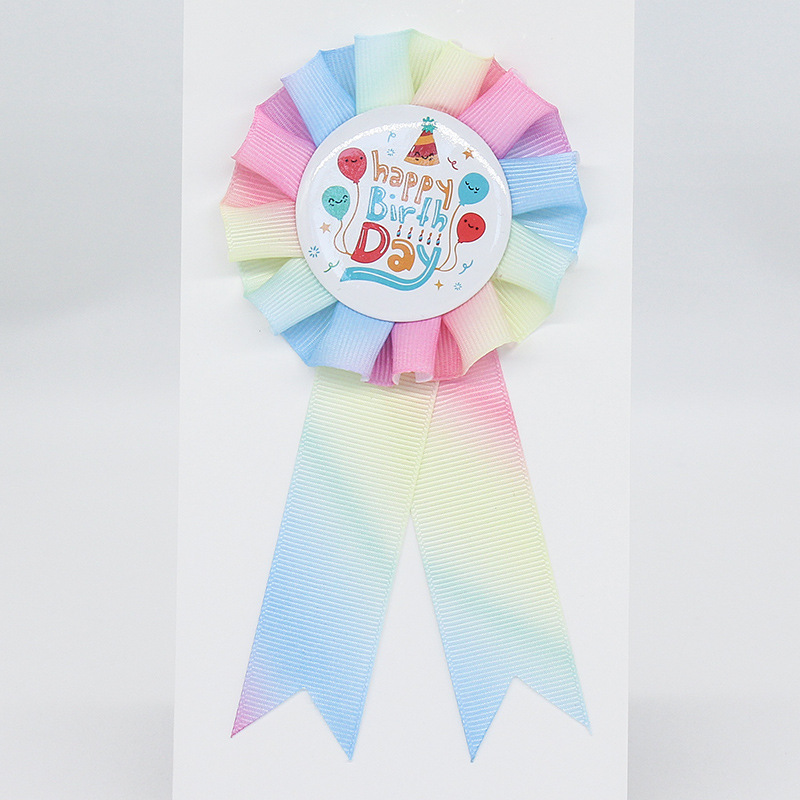 Fabricantes al por mayor cinta insignia festival creativo jardín de infantes flores pectoral insignia de estaño fiesta al por mayor