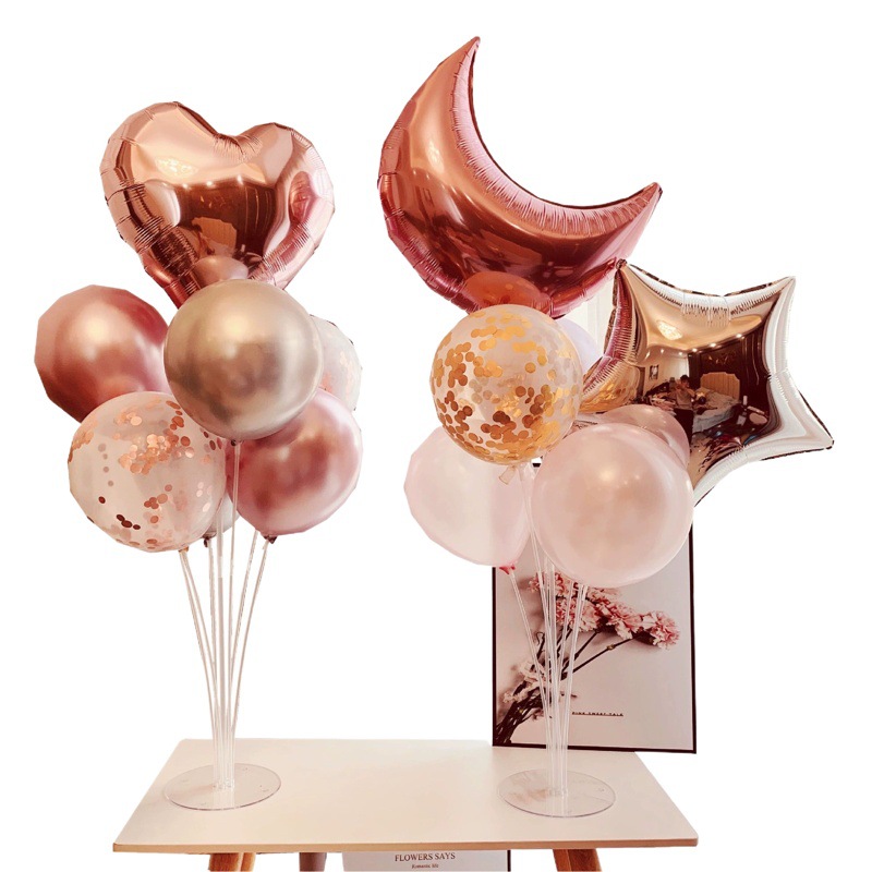 Balloon Table Floating Base Floor Floating Stand Road Welcome Decoration Birthday Tray First Birthday Party Setup Scene Plum Blossom Base