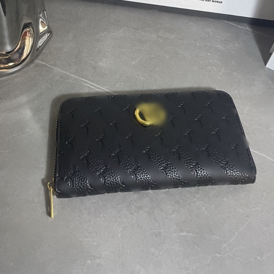Cartera de cremallera de moda caviar billetera larga rombo relieve plano multifuncional cartera de tarjetas clásica de mano