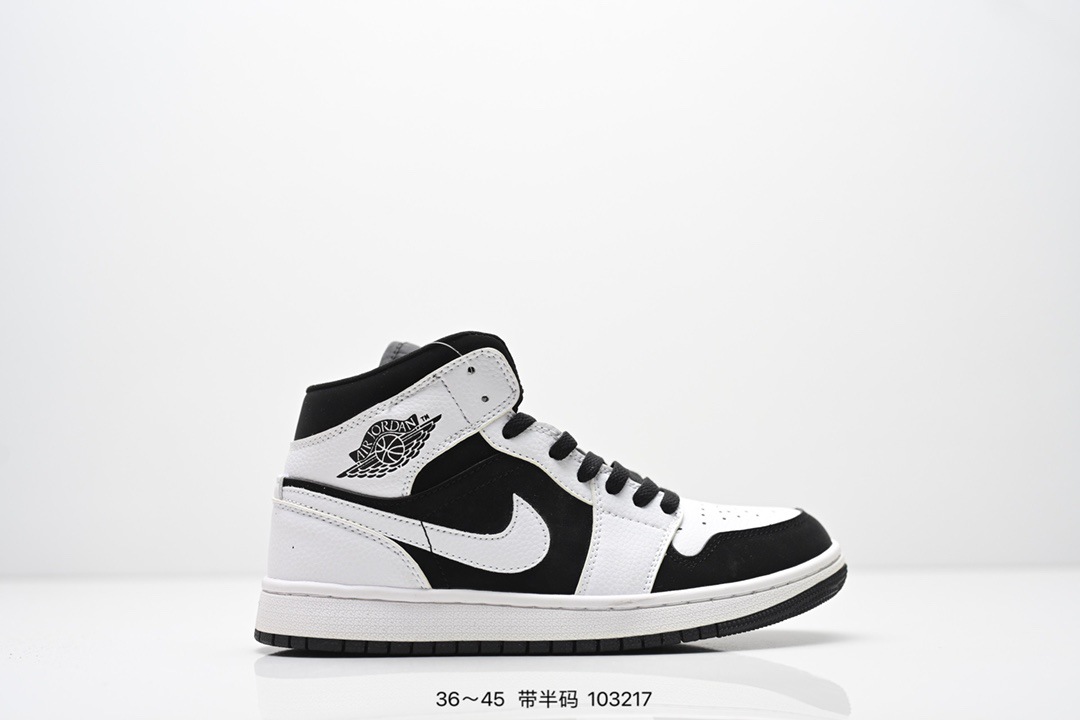 Suministro exclusivo transfronterizo de Putian de zapatillas de baloncesto AJ1 de caña media-alta en color marrón ceniza, negro y puntera roja, calzado deportivo unisex.