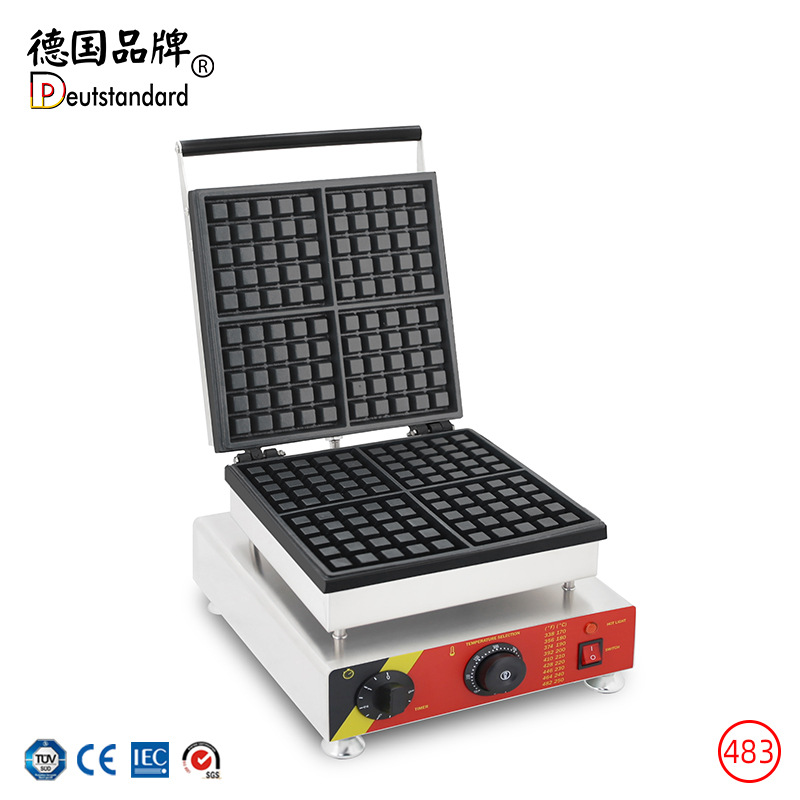 商用华夫饼机 电饼铛 华夫松饼设备 格子华夫饼 电热四格华夫饼机