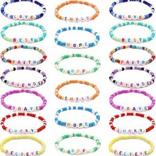 跨境热销软陶手链米珠手链泰勒友谊串珠手链米珠英文字母友谊手链